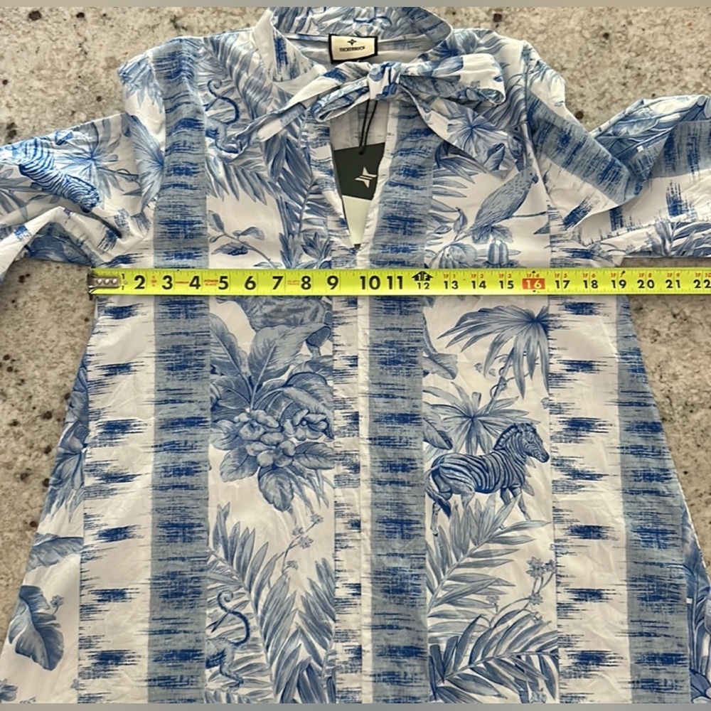 Tuckernuck Safari Toile Dress. Size Extra Small. XS. Blue white print. - Picture 4 of 5